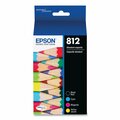 Epson T812120-BCS (T812) DURABrite Ultra Ink, 350/300 Page-Yield, Black/Cyan/Magenta/Yellow, PK4 T812120BCS